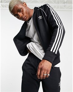 Черная спортивная куртка с тремя полосками adicolor Adidas originals