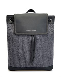 Рюкзак из шерсти и телячьей кожи Mat с декором Мониль Brunello cucinelli