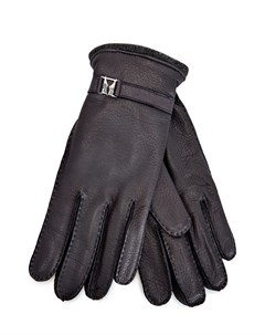 Кожаные перчатки с подкладкой из кашемира и литым логотипом Moreschi