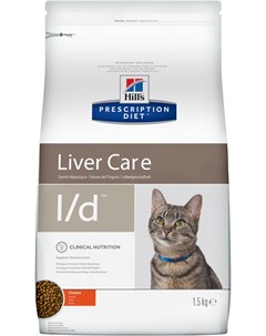Корм l d Liver Care сухой диетический для кошек при заболеваниях печени с курицей 1 5 кг Hill's prescription diet