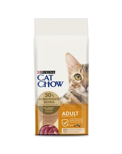 Сухой корм для взрослых кошек с уткой Пакет 15 кг Cat chow