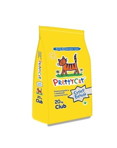 PrettyCat Наполнитель бентонитовый комкующийся Cупер белый CLUB Prettycat