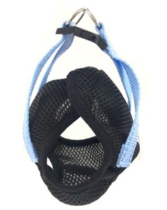 Шлейка жилет Fresh Line капроновая светоотражающая нить и сетка черная с голубым для собак S Черный  Zooexpress