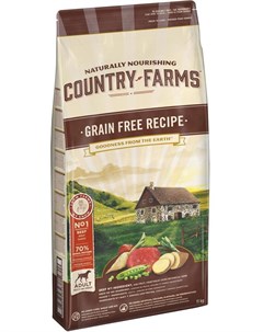 Сухой корм беззерновой для собак 11 кг Говядина Country farms