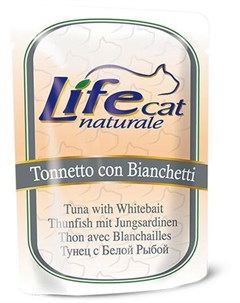 Паучи Lifecat tuna with whitebait тунец с белой рыбой в желе для кошек 70 г Белая рыба Life natural