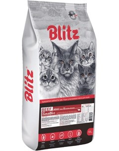 Сухой корм Sensitive Говядина для кошек 10 кг Говядина Blitz