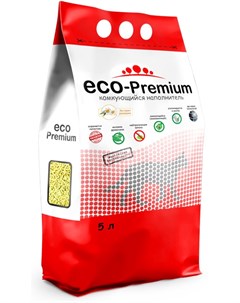 Наполнитель Eco Premium Ромашка древесный комкующийся с ароматом ромашки для кошек 5 л 1 9 кг Eco-premium