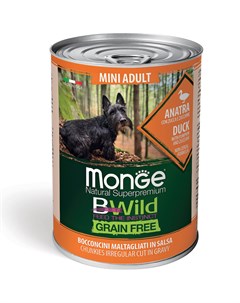 Консервы Dog BWild Grain Free Adult Mini из утки с тыквой и кабачками для собак мелких пород 400 г У Monge