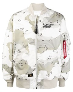 Бомбер с камуфляжным принтом и логотипом Alpha industries