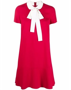 Платье мини с заниженной талией и бантом Red valentino