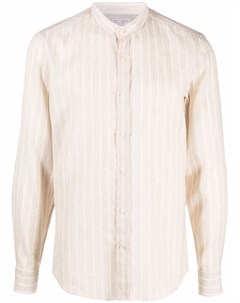 Льняная рубашка в полоску Brunello cucinelli