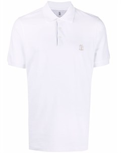 Рубашка поло с вышитым логотипом Brunello cucinelli