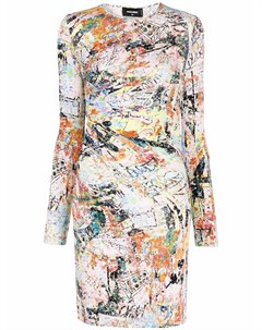 Платье с длинными рукавами и абстрактным принтом Dsquared2
