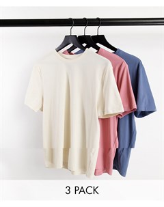 Набор из 3 футболок разных цветов New look