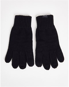 Черные перчатки для сенсорных экранов French connection