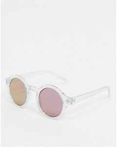 Круглые солнцезащитные очки в прозрачной оправе с фиолетовыми стеклами Asos design