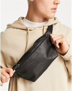 Черная сумка кошелек на пояс из искусственной кожи French connection