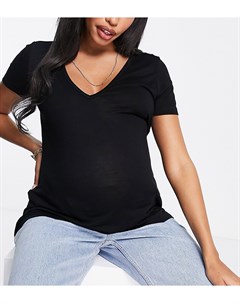 Черная свободная футболка с V образным вырезом ASOS DESIGN Maternity Asos maternity