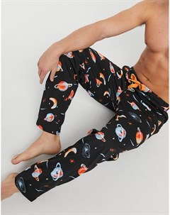 Пижамные брюки с космическим принтом Asos design