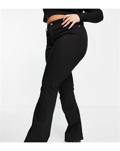 Расклешенные моделирующие джинсы черного цвета с завышенной талией ASOS DESIGN Curve Asos curve