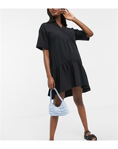 Черное свободное платье рубашка миди Gebe maternity