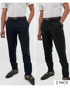 2 пары строгих брюки скинни черные и темно синие СКИДКА Asos design