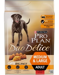 Сухой корм Duo Delice с говядиной и рисом для собак средних и крупных пород 700 г Говядина с рисом Pro plan