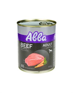 Adult консервы для взрослых собак всех пород Говядина с морковью 800гр Avva