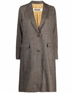 Однобортное пальто с контрастной вставкой Uma wang