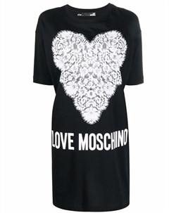 Платье футболка с кружевом Love moschino