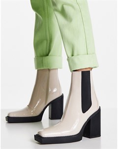 Высокие светлые ботинки в стиле вестерн Hayden Topshop