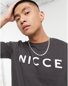 Темно серая футболка с логотипом Nicce