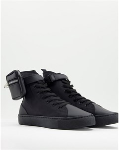 Черные высокие кроссовки с карманом Dexie Asos design