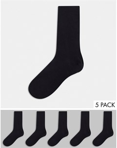Комплект из 5 пар спортивных черных носков River island