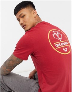 Красная футболка с логотипом на спинке True religion