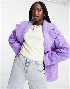 Фиолетовая куртка из ткани букле Monki