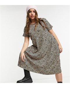 Свободное платье миди с леопардовым принтом Wednesday's girl curve