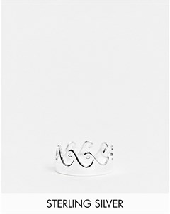 Серебряное кольцо с волнообразным вырезом Asos design
