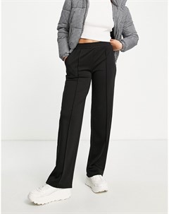 Черные брюки с широкими штанинами и отделкой швами спереди Freya Pieces