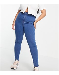 Узкие эластичные джинсы синего выбеленного цвета в стиле диско с завышенной талией Chloe Don't think twice plus