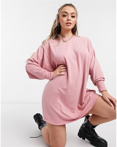 Розовое платье свитшот в стиле oversized со сборками на спине Asos design