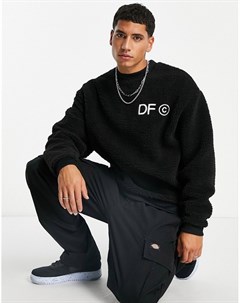 Черный oversized свитшот с крыглым вырезом и вышивкой на груди Asos dark future