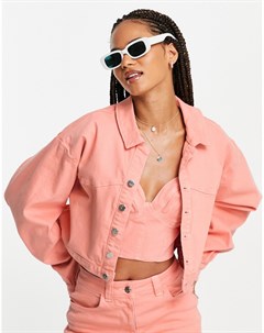 Джинсовая куртка персикового цвета от комплекта Asos design
