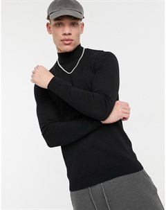Черный обтягивающий свитер Asos design