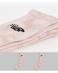 Набор из 2 пар розовых носков с эффектом кислотной стирки New balance