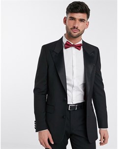 Черный облегающий пиджак смокинг Asos design