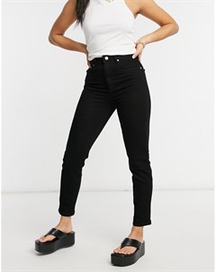 Черные зауженные джинсы в винтажном стиле с завышенной талией Farleigh Asos design