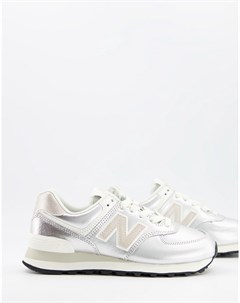 Серебристые кроссовки 574 New balance