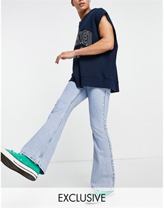 Светло голубые расклешенные джинсы в стиле 70 х Inspired Reclaimed vintage