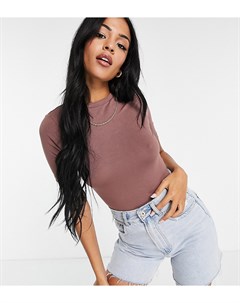 Коричневое боди футболка зауженного кроя ASOS DESIGN Tall Asos tall